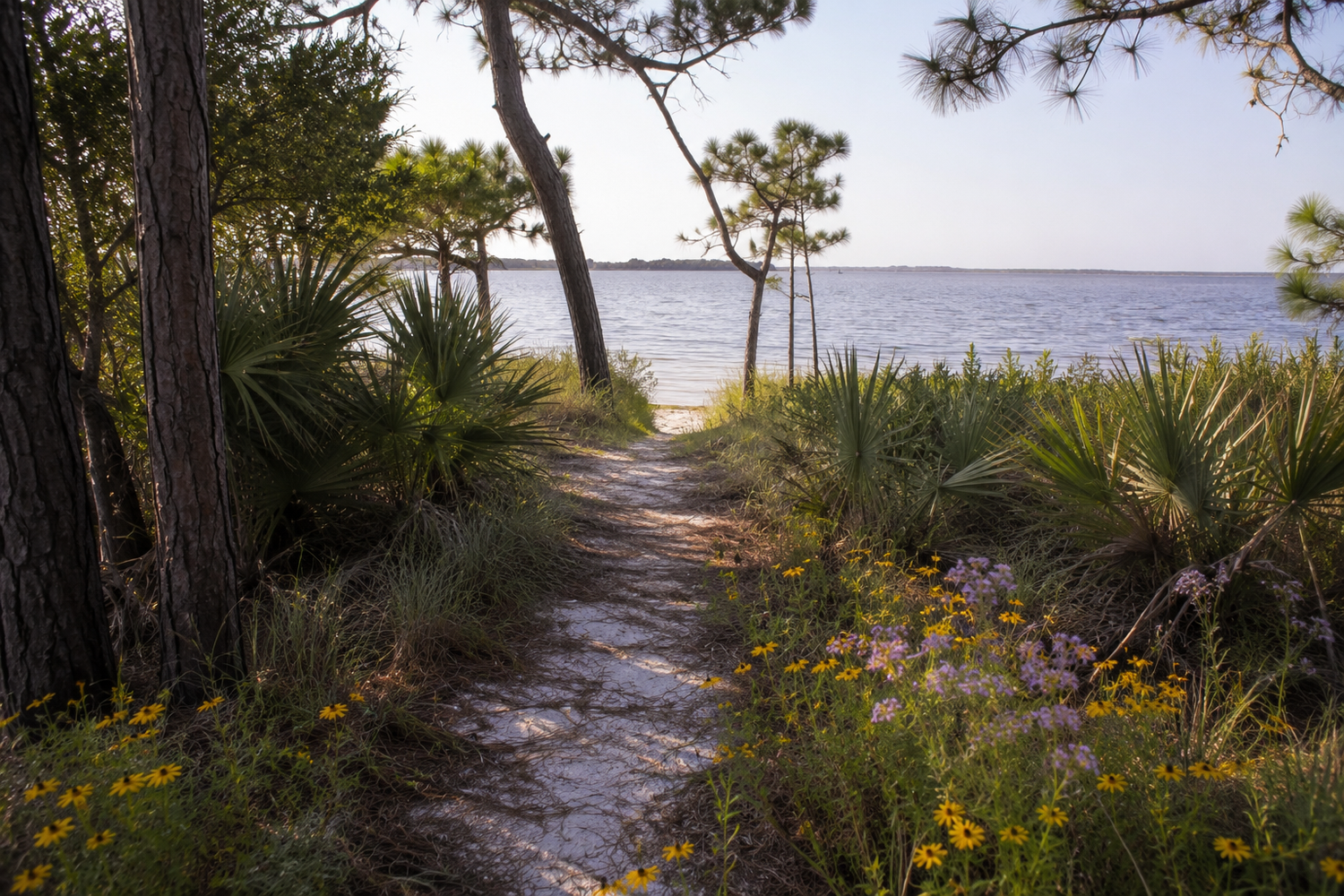 coastal trail to a secluded bay
