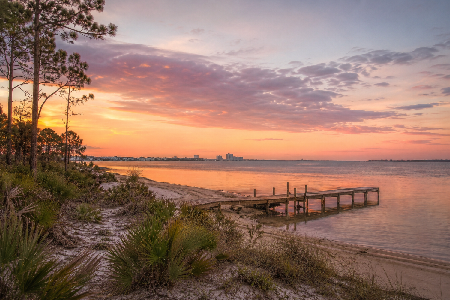 sunrise on a bay beach