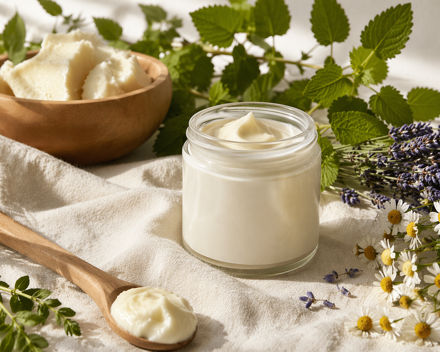 shea skincare products on a table