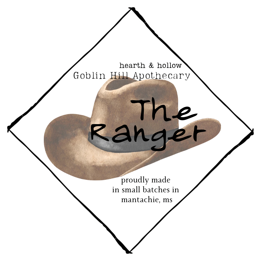Brown cowboy hat with text on a white background