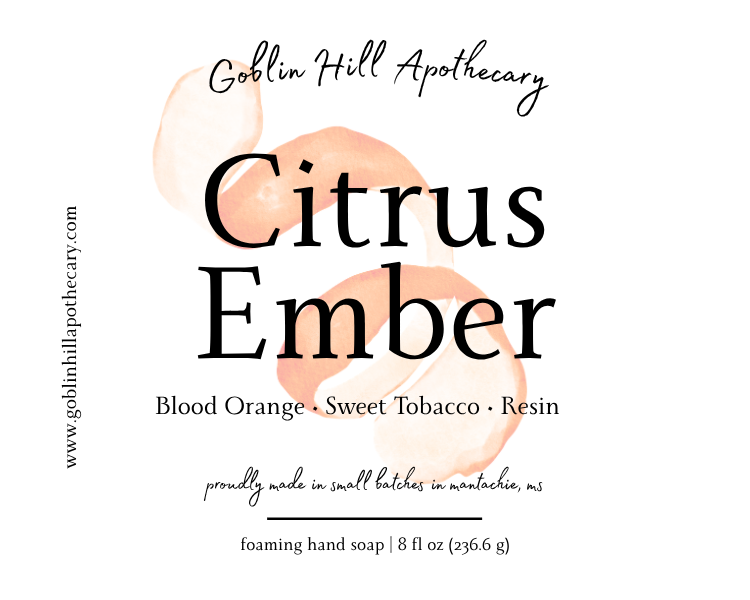 Goblin Hill Apothecary Citrus Ember soap label