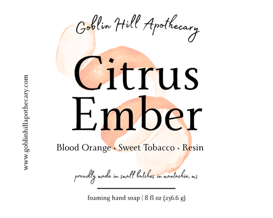 Goblin Hill Apothecary Citrus Ember soap label