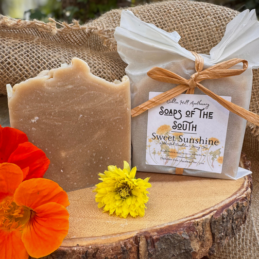 two bars of dandelion soap