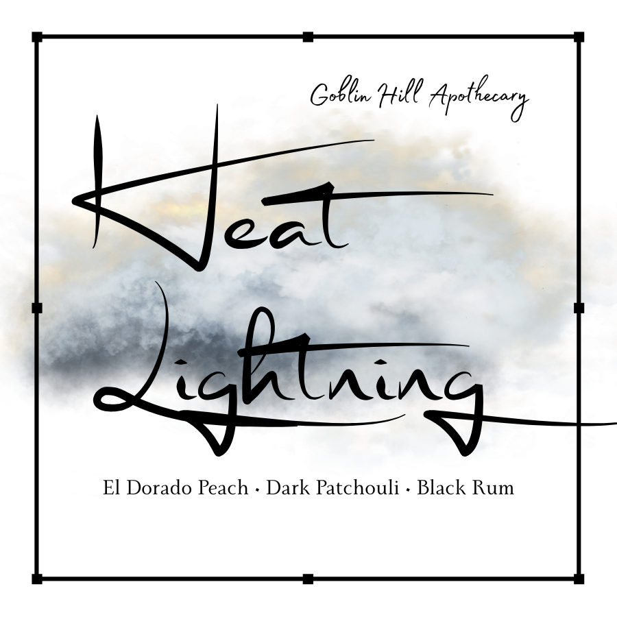 label for Heat Lightning sold by goblin hill apothecary